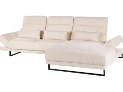 Hjørnesofa 4 personers IKAST Fløjl Beige Venstrevendt