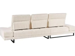 Hjørnesofa 4 personers IKAST Fløjl Beige Højrevendt
