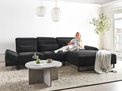 Hjørnesofa 4 personers IKAST Sort Venstrevendt