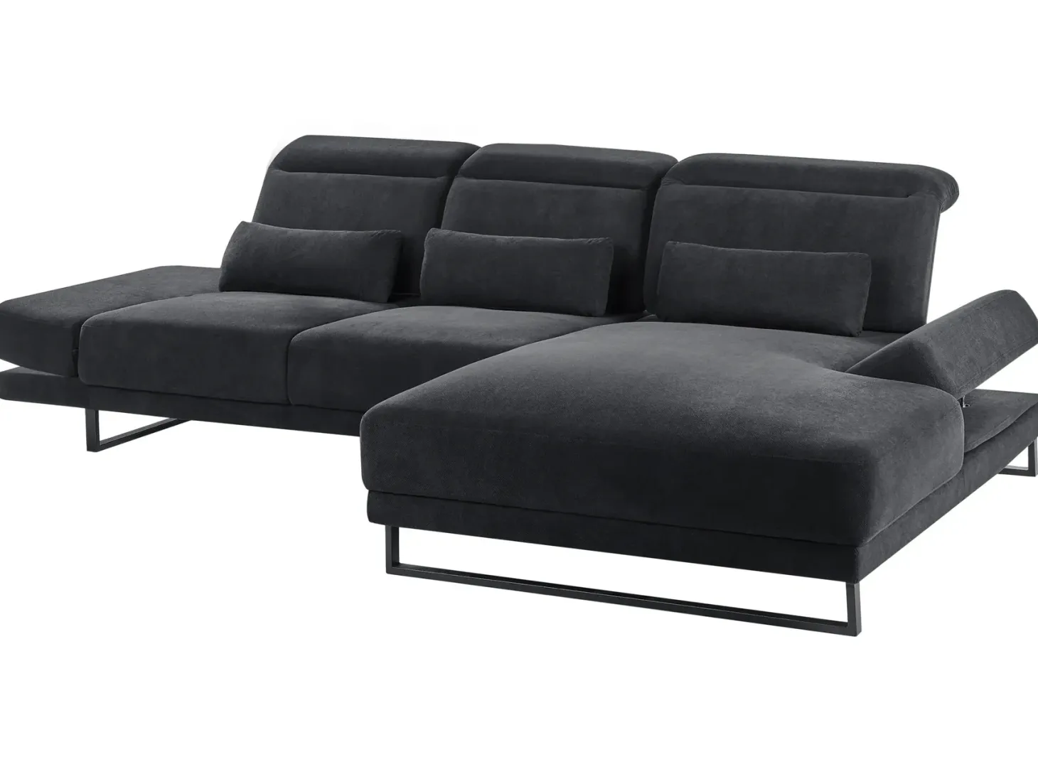 Hjørnesofa 4 personers IKAST Sort Venstrevendt
