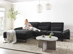 Hjørnesofa 4 personers IKAST Sort Højrevendt