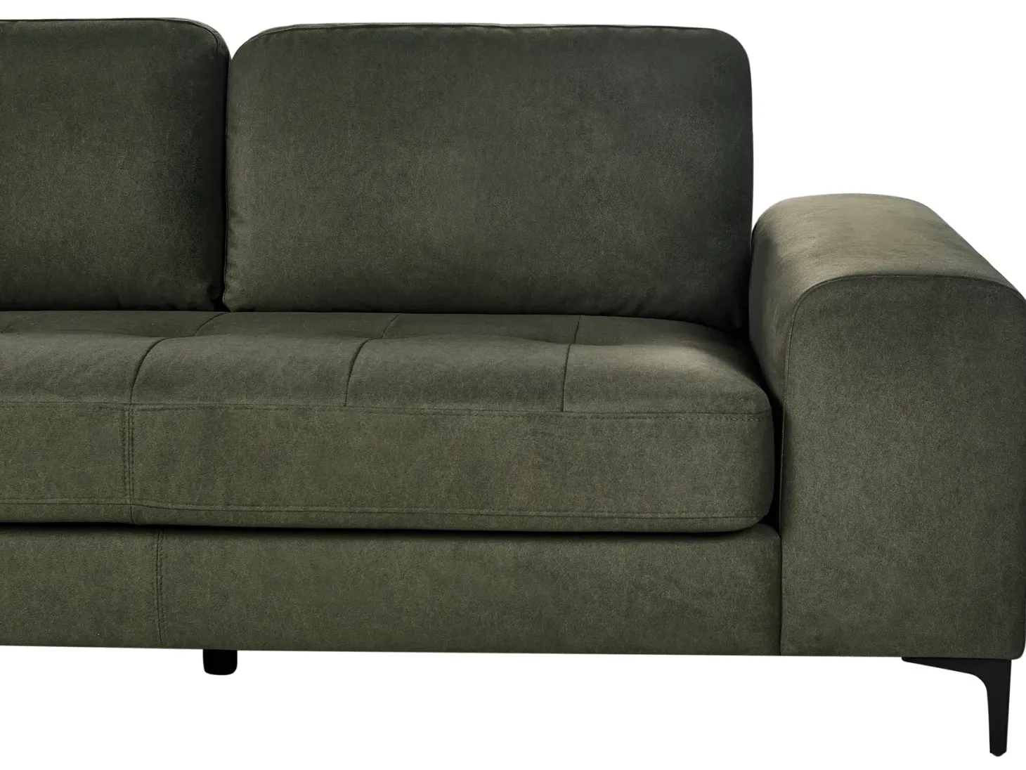 Hjørnesofa 4 personers KIRUNA Velour Mørkegrøn Højrevendt