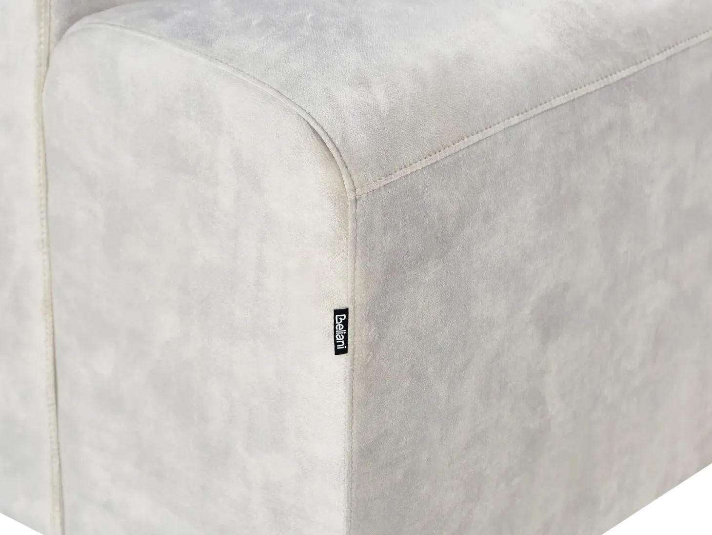 Hjørnesofa 4 personers KIRUNA Velour Lys Beige Højrevendt