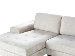 Hjørnesofa 4 personers KIRUNA Velour Lys Beige Højrevendt