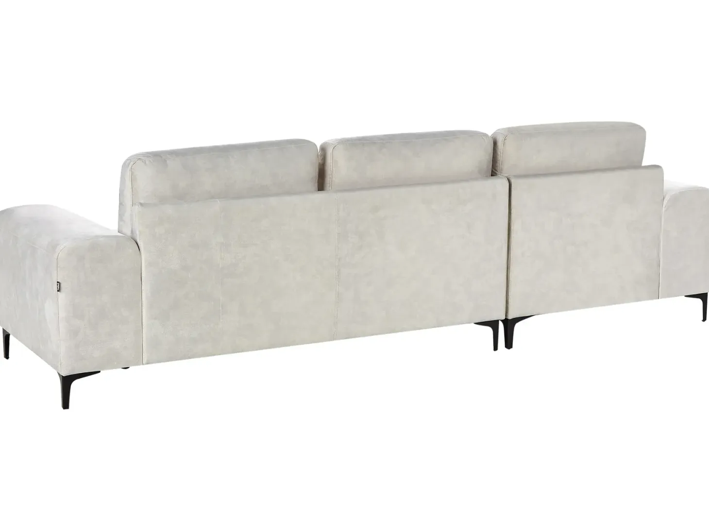 Hjørnesofa 4 personers KIRUNA Velour Lys Beige Højrevendt