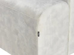 Hjørnesofa 4 personers KIRUNA Velour Lys Beige Venstrevendt