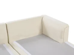 Hjørnesofa 4 personers KOHLO Lys Beige med fodskammel Venstrevendt