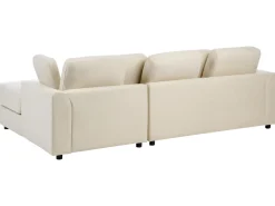 Hjørnesofa 4 personers KOHLO Lys Beige med fodskammel Venstrevendt