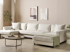 Hjørnesofa 5 personers LILVIKEN Lys Beige