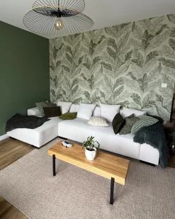Hjørnesofa 4 personers LUNGO Fløjl Cremehvid Højrevendt