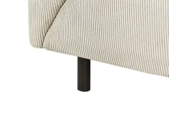 Hjørnesofa 4 personers LUNNER Fløjl Beige Venstrevendt