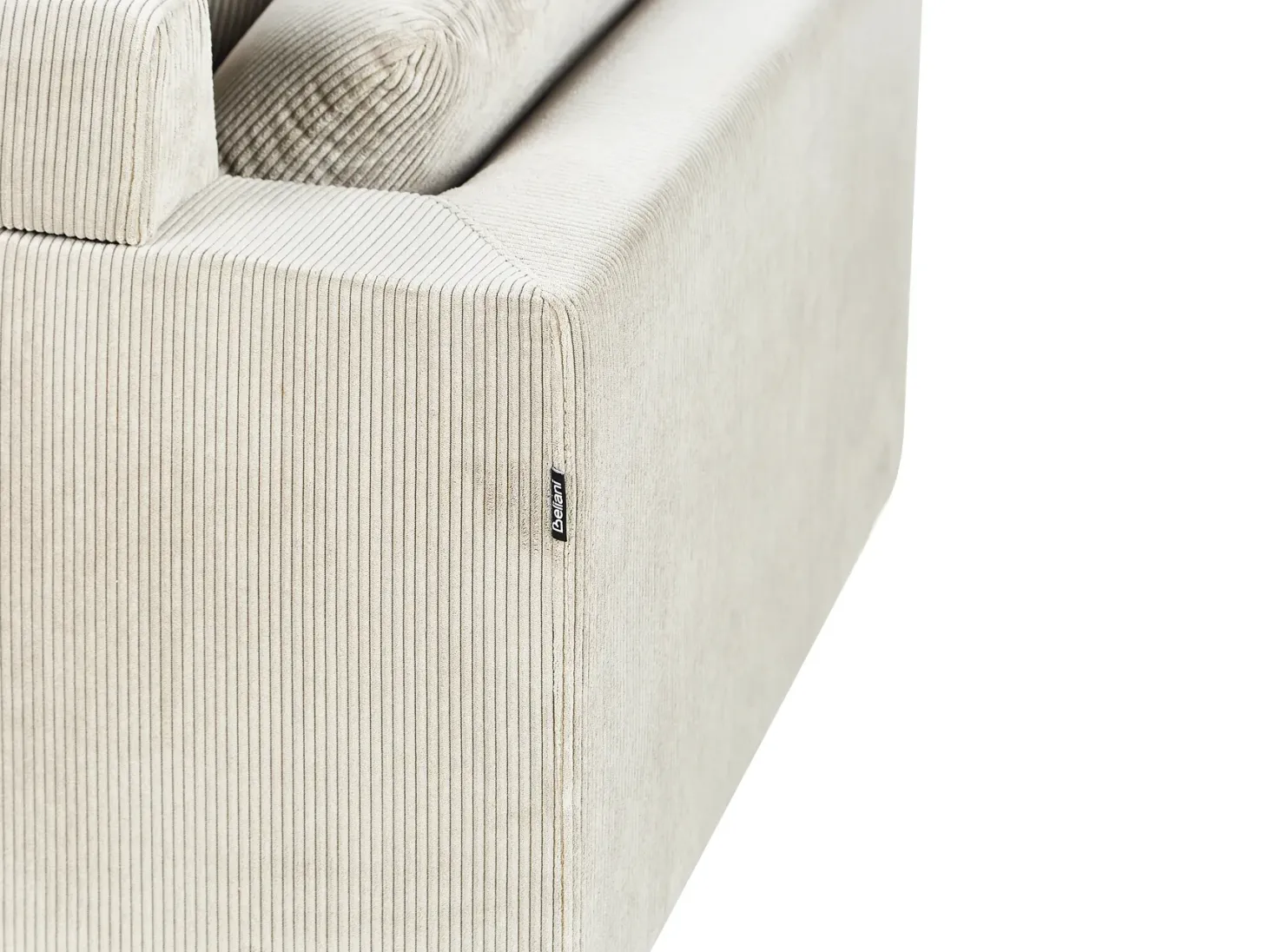 Hjørnesofa 4 personers LUNNER Fløjl Beige Venstrevendt