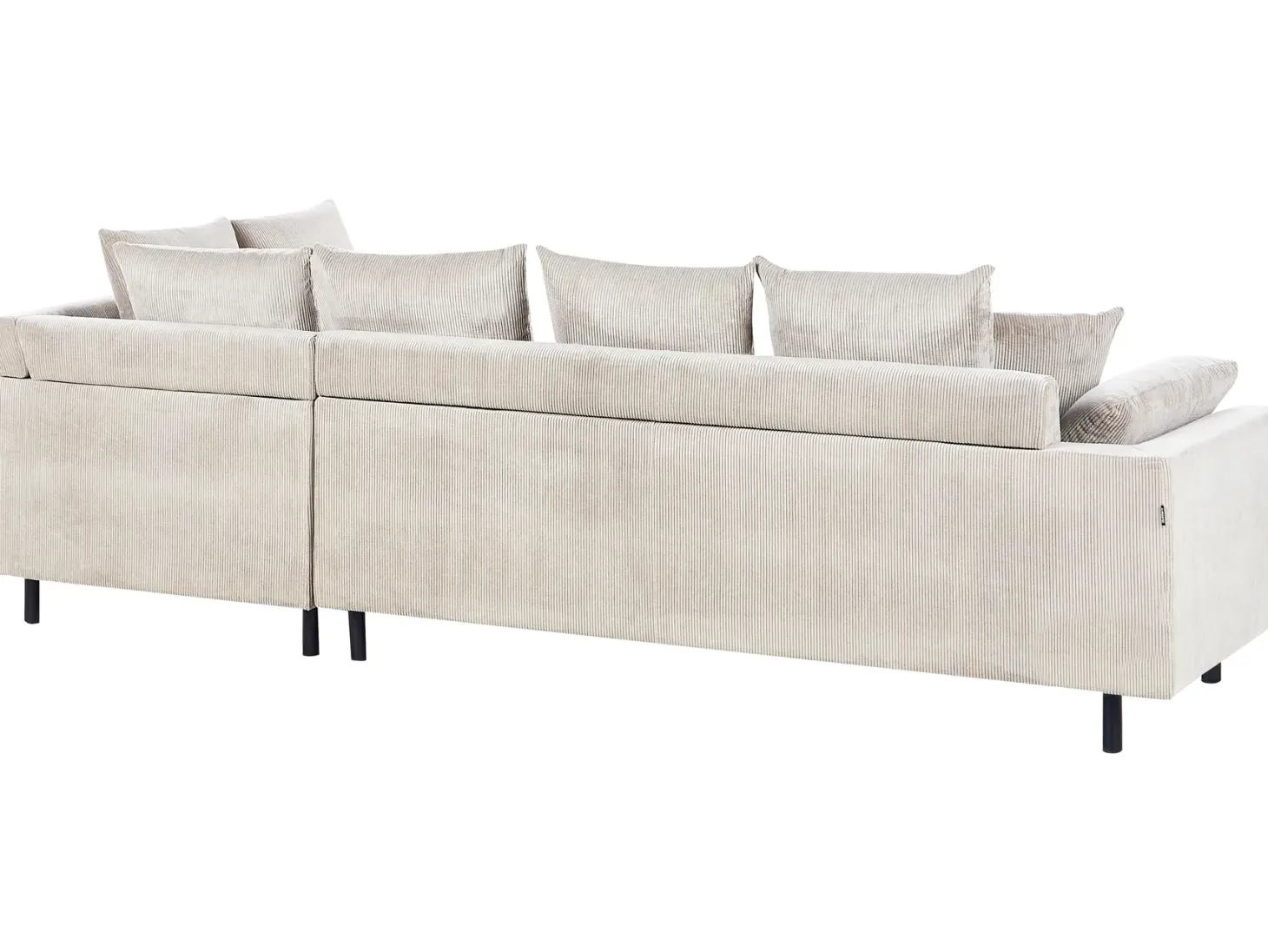 Hjørnesofa 4 personers LUNNER Fløjl Beige Venstrevendt