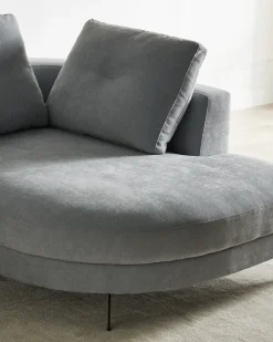 Hjørnesofa 3 personers MARUM Chenille Himmelblå Venstrevendt