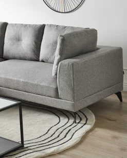 Hjørnesofa 3 personers MARUM Kunstlinned Grå Højrevendt