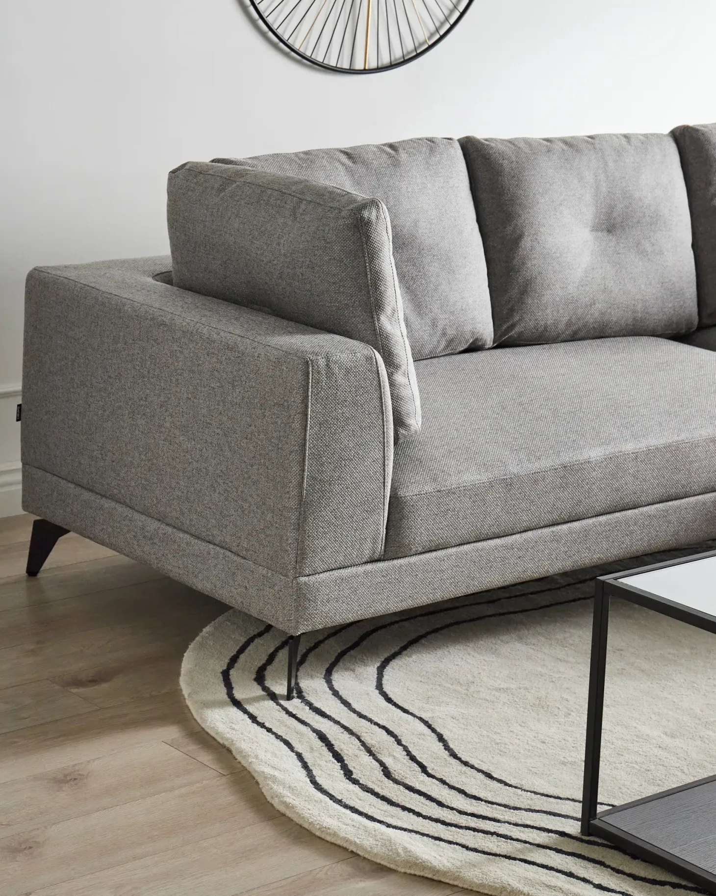 Hjørnesofa 3 personers MARUM Kunstlinned Grå Venstrevendt