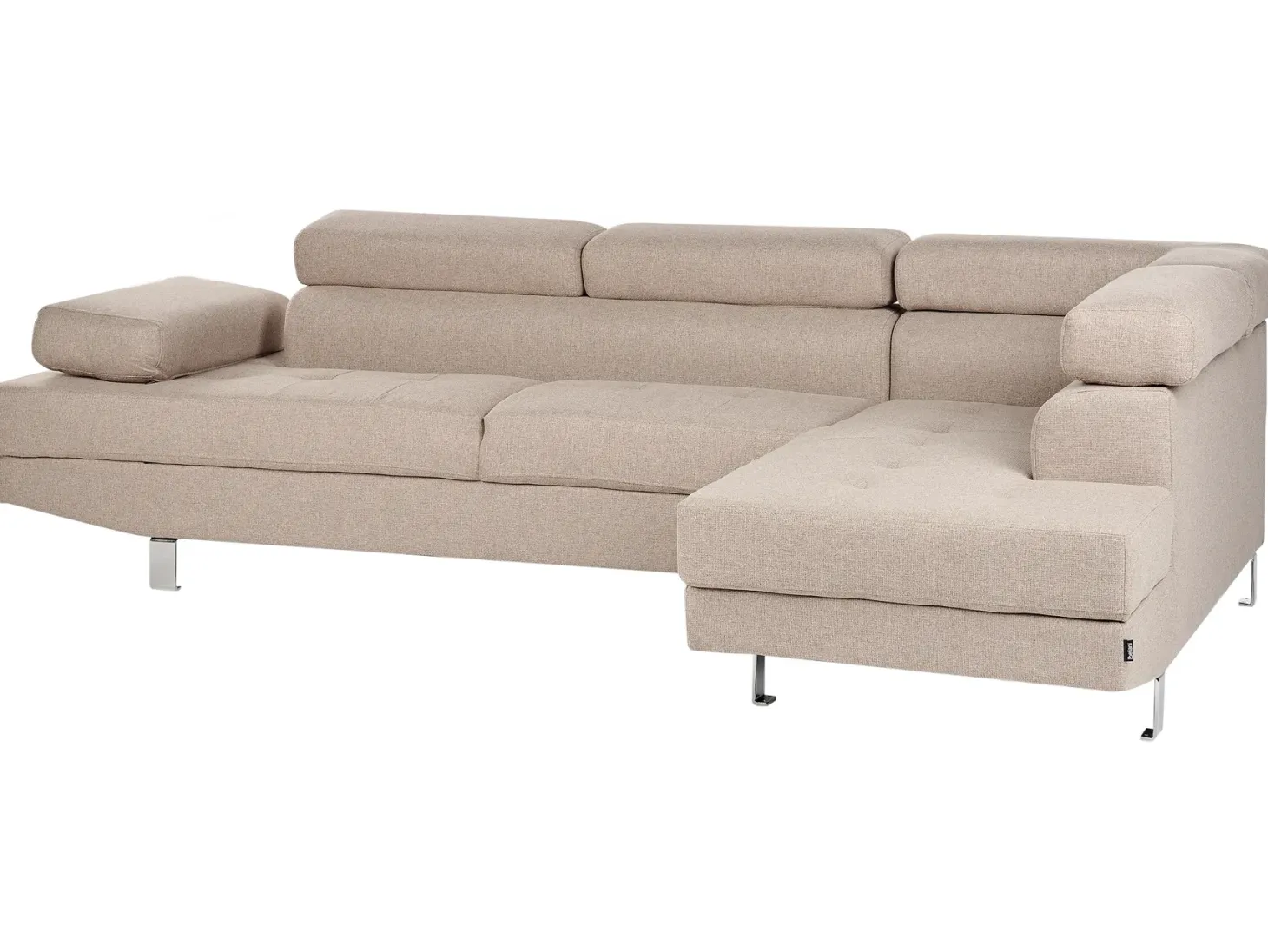 Hjørnesofa 5 personers NORREA Beige Venstrevendt