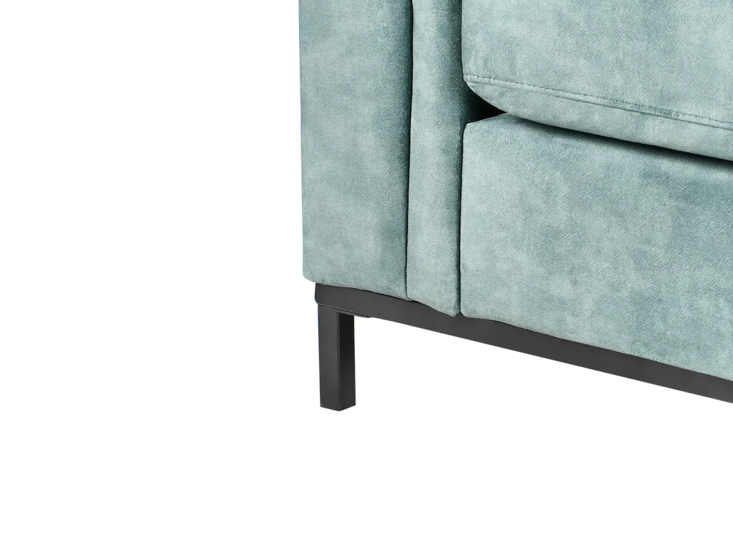 Hjørnesofa 4 personers OSLO Velour Blågrøn Venstrevendt