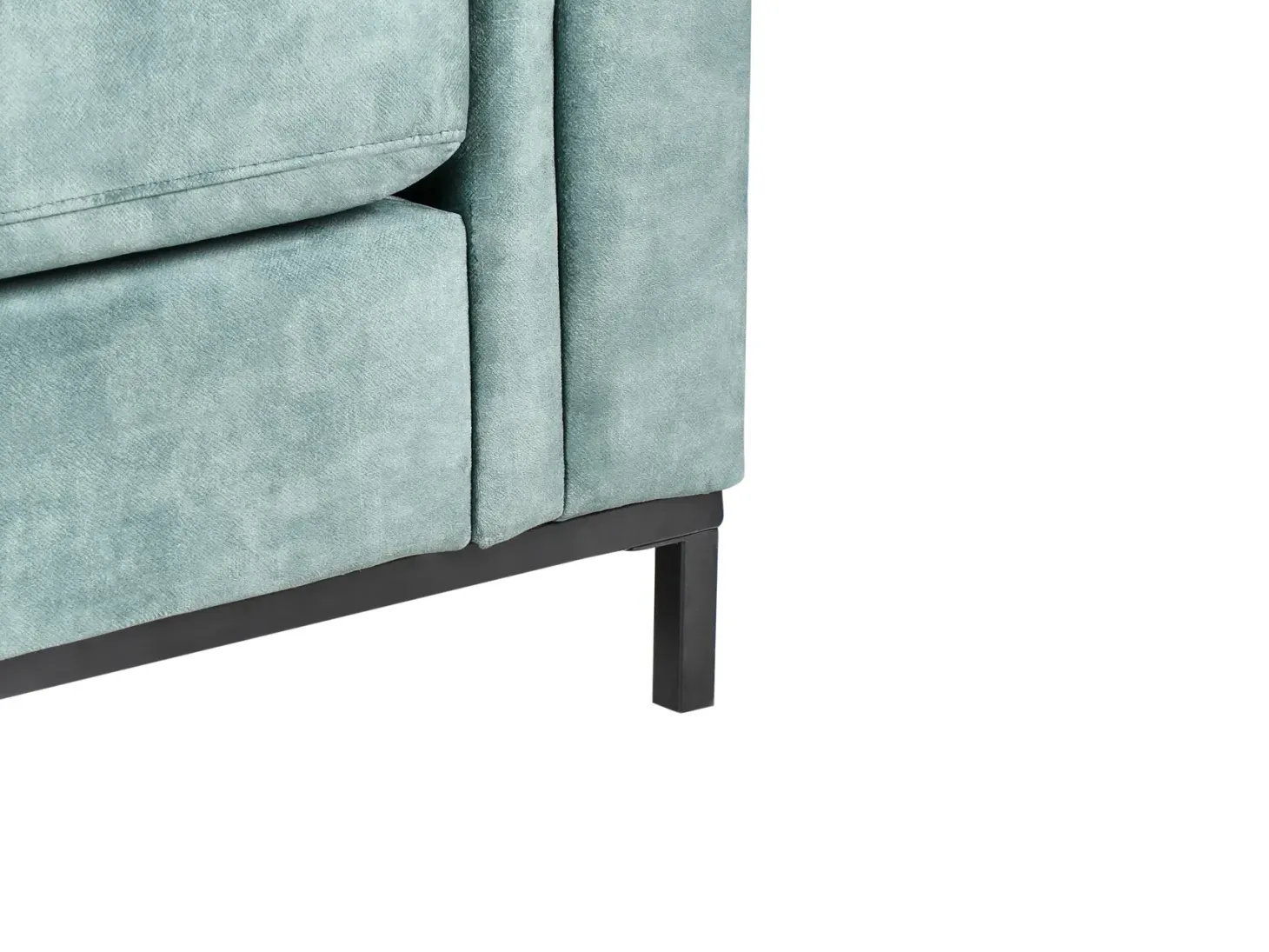 Hjørnesofa 4 personers OSLO Velour Blågrøn Højrevendt