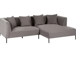 Hjørnesofa 3 personers SATER Chenille Brungrå Venstrevendt