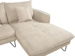 Hjørnesofa 3 personers SERSAN Chenille Hvid Venstrevendt