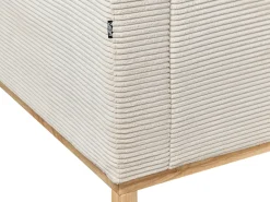 Hjørnesofa 4 personers SIGGARD Fløjl Lys Beige Venstrevendt