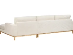Hjørnesofa 4 personers SIGGARD Fløjl Lys Beige Venstrevendt