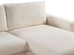 Hjørnesofa 4 personers SIGGARD Boucle Hvid Venstrevendt