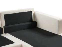 Hjørnesofa 4 personers SIGGARD Boucle Hvid Venstrevendt