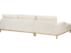 Hjørnesofa 4 personers SIGGARD II Fløjl Lys Beige Højrevendt