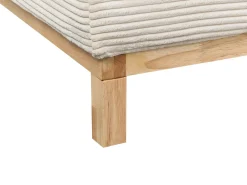 Hjørnesofa 4 personers SIGGARD II Fløjl Lys Beige Højrevendt