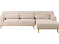 Hjørnesofa 3 personers SIMOS Chenille Beige Venstrevendt