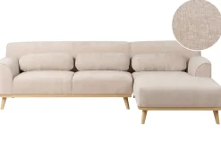 Hjørnesofa 3 personers SIMOS Chenille Beige Venstrevendt