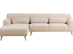 Hjørnesofa 3 personers SIMOS Chenille Beige Højrevendt