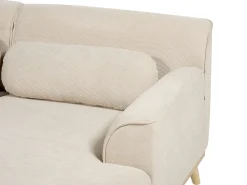 Hjørnesofa 3 personers SIMOS Fløjl Lys Beige Venstrevendt