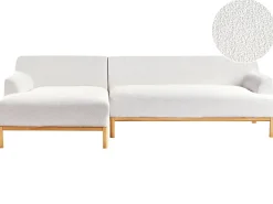 Hjørnesofa 3 personers SOSJO Boucle Cremehvid Højrevendt