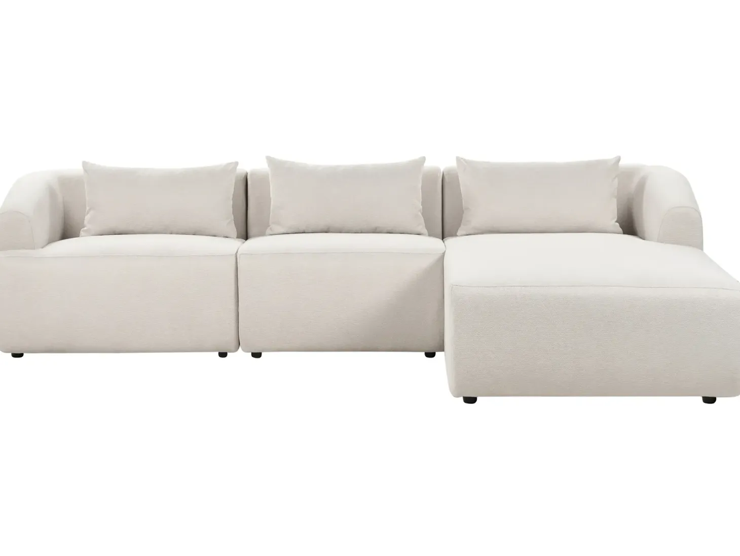Hjørnesofa 3 personers SVANSELE Lys Beige Venstrevendt