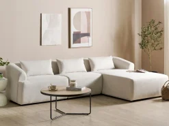 Hjørnesofa 3 personers SVANSELE Lys Beige Venstrevendt