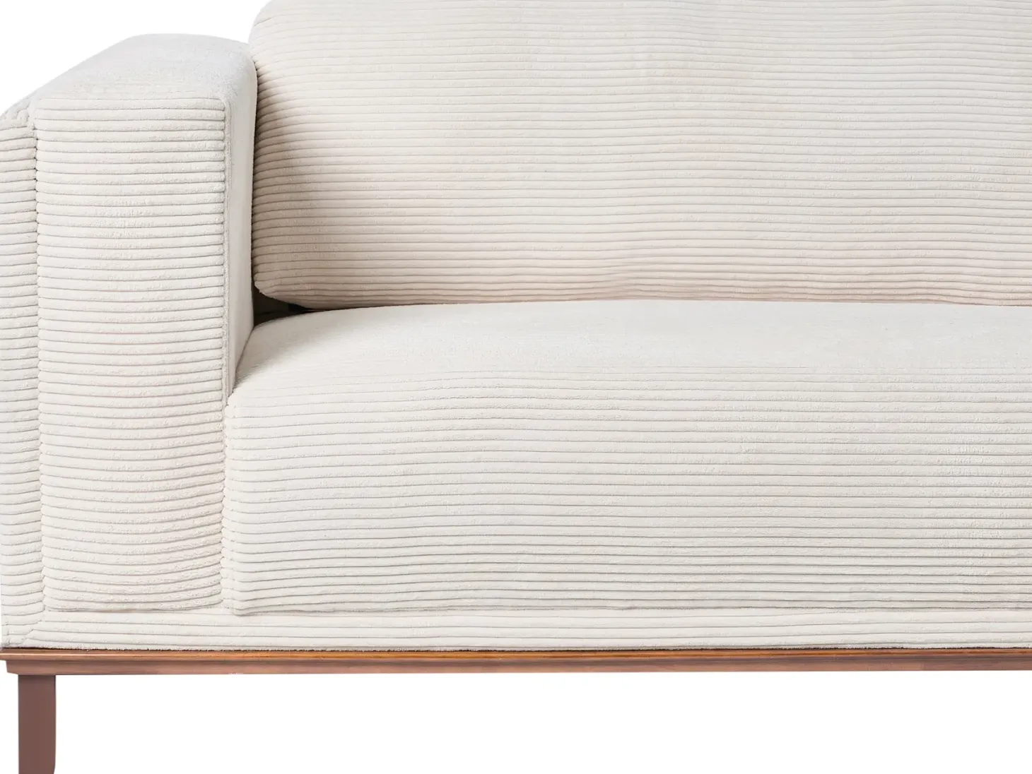 Hjørnesofa 4 personers VENG Fløjl Lys Beige Venstrevendt