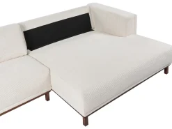 Hjørnesofa 4 personers VENG Fløjl Lys Beige Venstrevendt