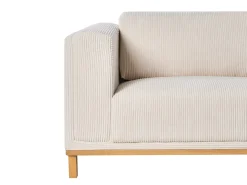 Hjørnesofa 5 personers VENG Fløjl Lys Beige Venstrevendt