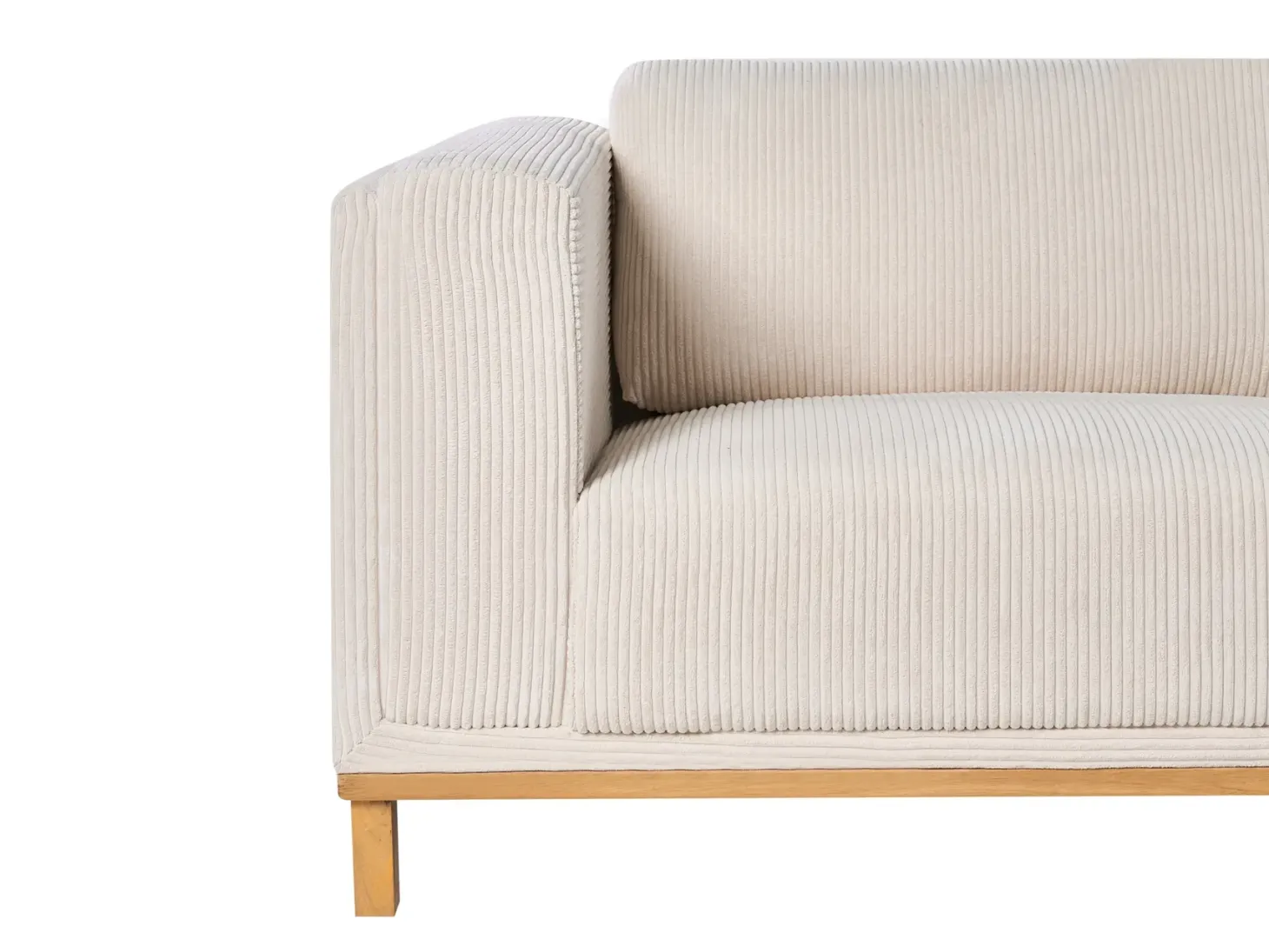 Hjørnesofa 5 personers VENG Fløjl Lys Beige Venstrevendt