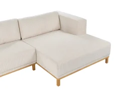 Hjørnesofa 5 personers VENG Fløjl Lys Beige Venstrevendt