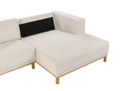 Hjørnesofa 5 personers VENG Fløjl Lys Beige Venstrevendt