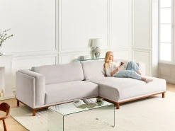 Hjørnesofa 4 personers VENG Lys Beige Venstrevendt