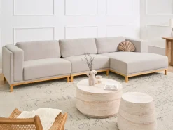 Hjørnesofa 5 personers VENG Lys Beige Venstrevendt