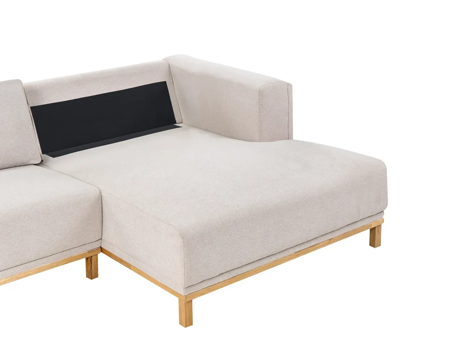 Hjørnesofa 5 personers VENG Lys Beige Venstrevendt
