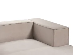 Hjørnesofa 3 personers VERNON Velour Brungrå Venstrevendt