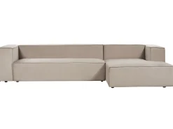 Hjørnesofa 3 personers VERNON Velour Brungrå Venstrevendt