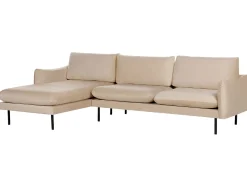 Hjørnesofa 4 personers VINTERBRO Velour Beige Højrevendt